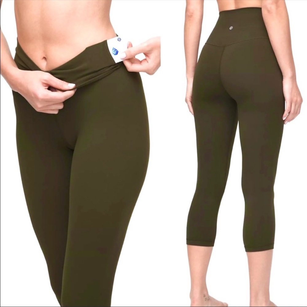 Lululemon Align High Rise Crop 21" in Dark Olive